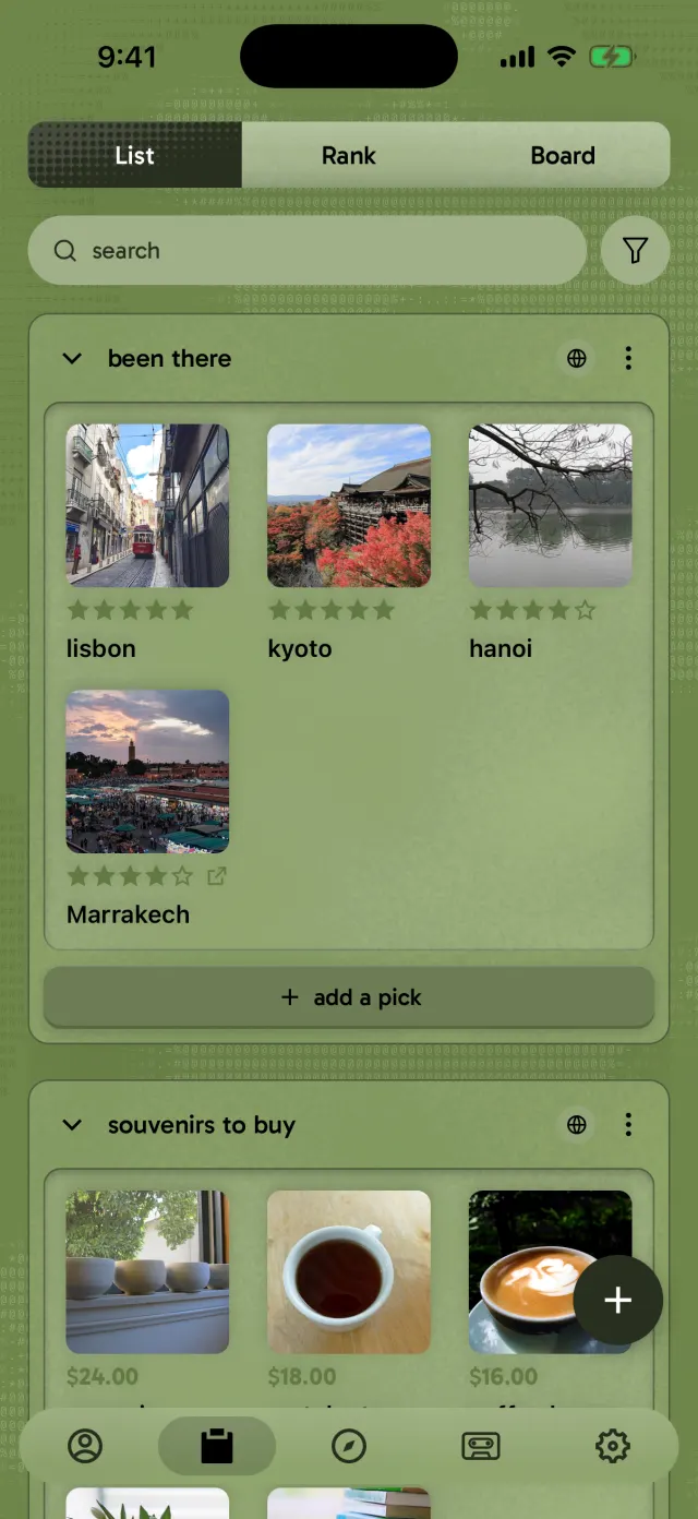 lists in matcha