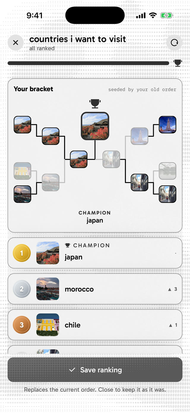 a matchup bracket with japan as champion